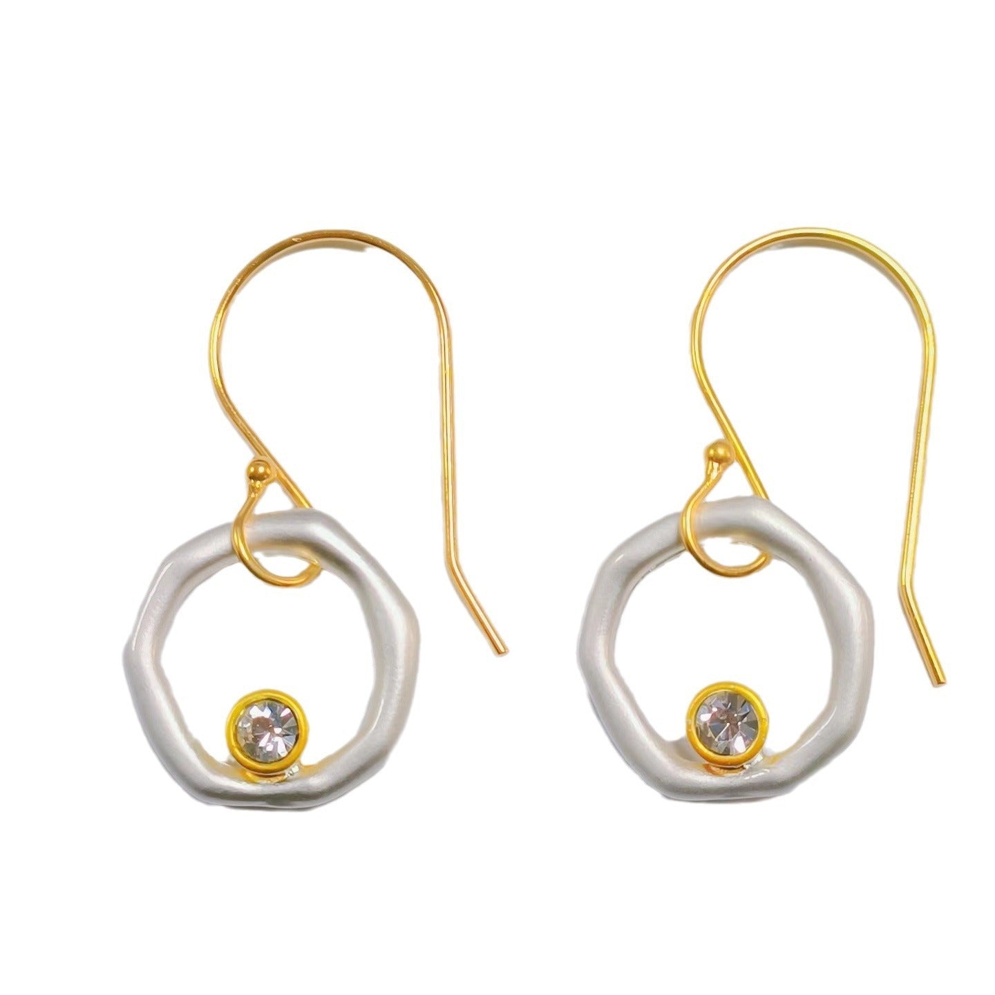 Irregular Circles Eardrops Rhinestone Sweet
