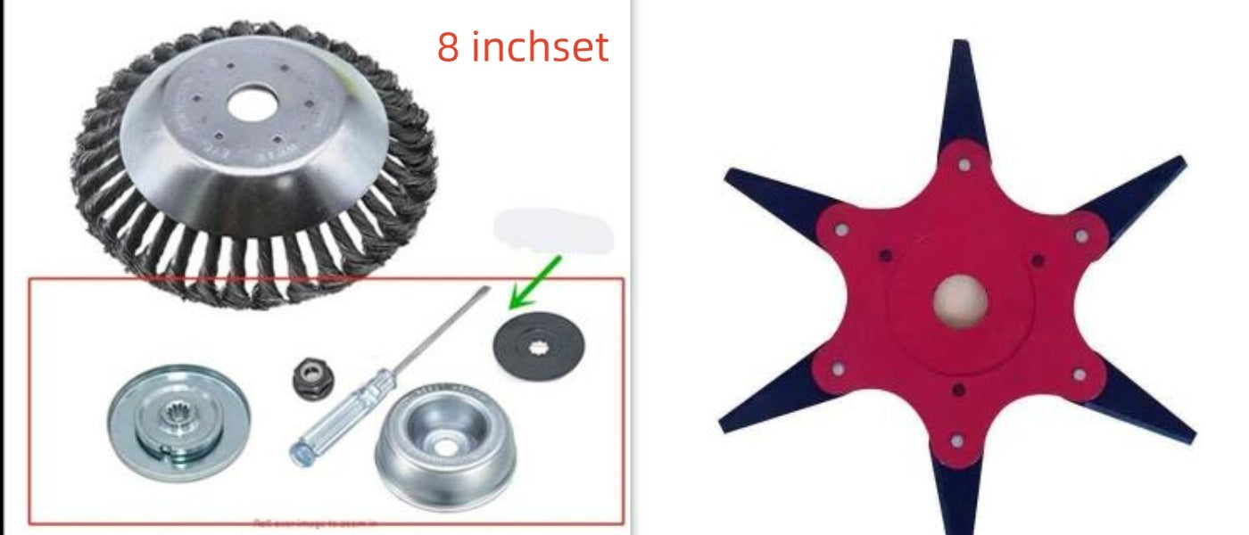 Gräsklipparhuvud, vridtråd, skål, tråd, rostborttagning