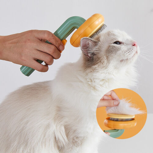 Pumpaborste för husdjur, skötsel av husdjur Självrengörande Slicker-borste för hundar Katter Valp Kanin, Cat Brush Grooming Tar försiktigt bort lös underull, mattor trassligt hår Slickerborste