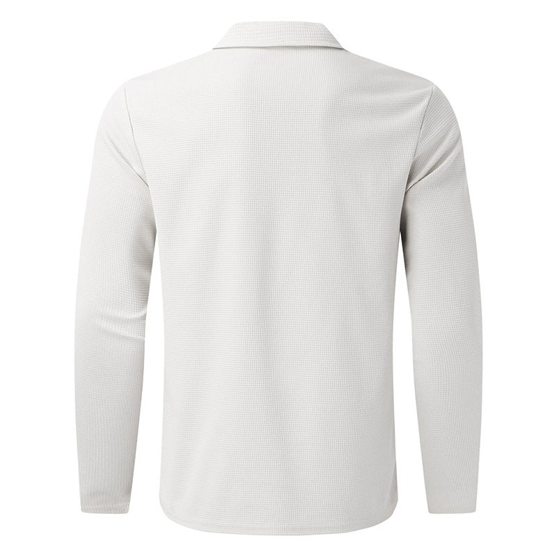 Vêtements pour hommes Style gaufré veste zippée à revers hauts de sport de plein air