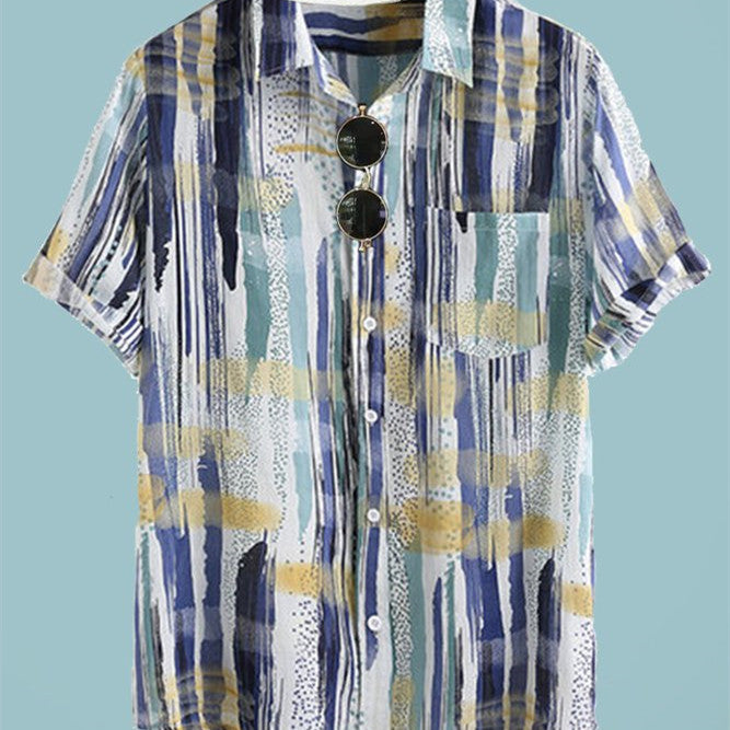 Mode Casual Print Hawaiian skjortor för män
