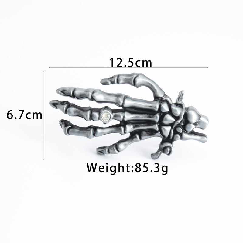 Men's Leather Belt Skull Big Head Claw Outdoor Rider - Rebellious Adventure