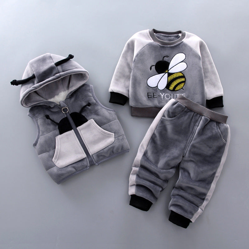 Fleece Thickening Boy Baby Suit - Baby Boy Sweater Tide