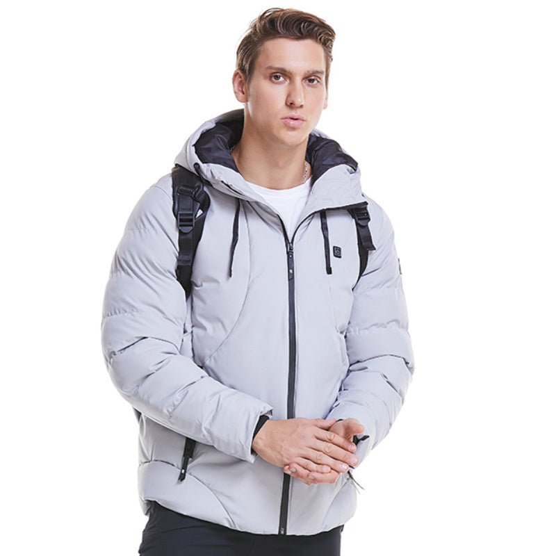 New Men Women Cotton Coat USB Smart Electric Heated Jackets Winter Thicken Down Outdoor Hiking Ski Clothing 7XL