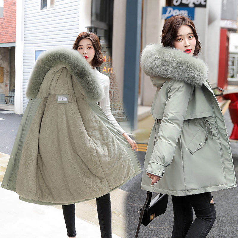 Mid-Length Plus Velvet Thick Anti-Season Korean Cotton Coat - Luxury Comfort High-Quality Elegant Sophisticated Versatile