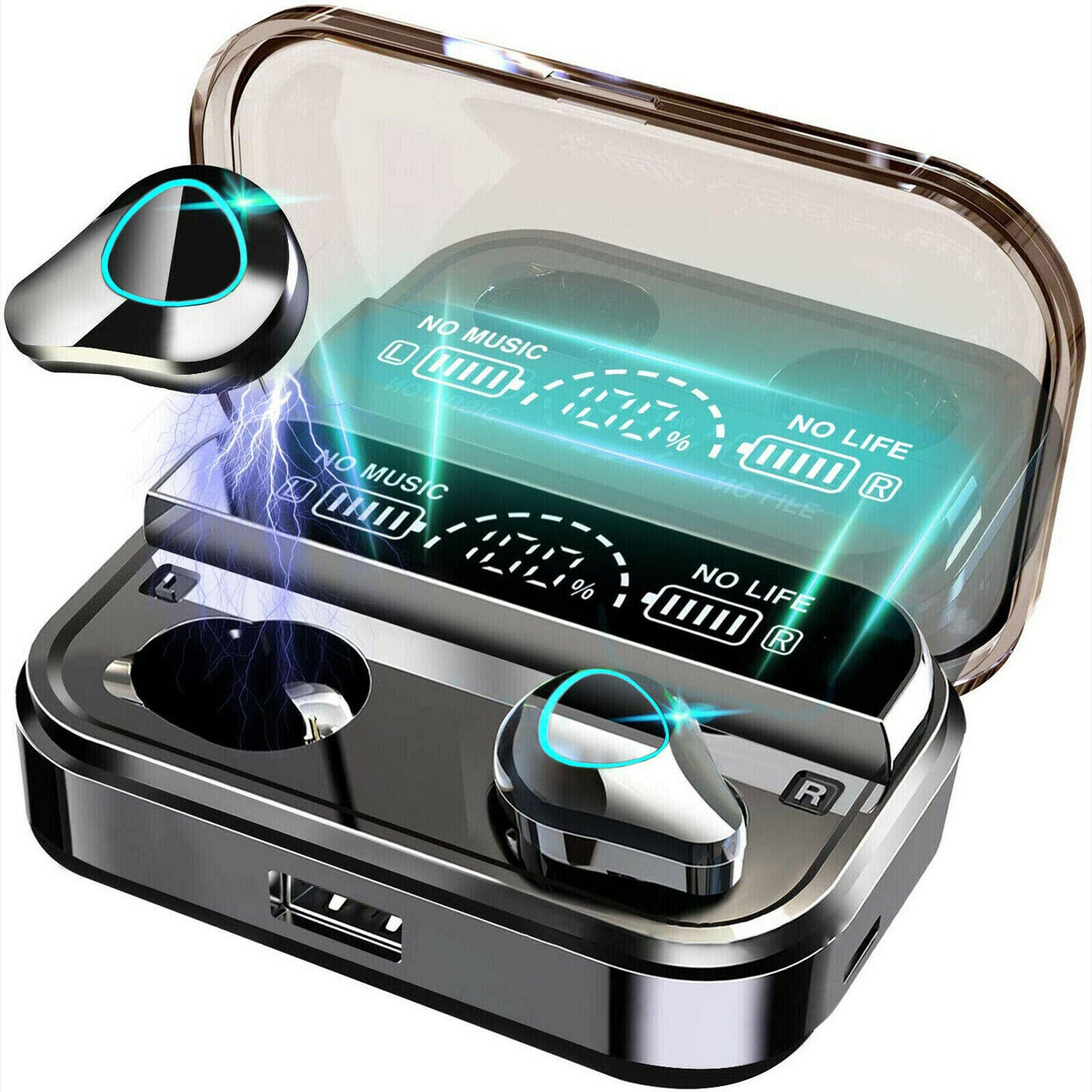 TWS Trådlösa hörlurar Bluetooth 5.0 Vattentät Headset Hörlurar Bluetooth Hörlurar Sport Vattentätt Headset