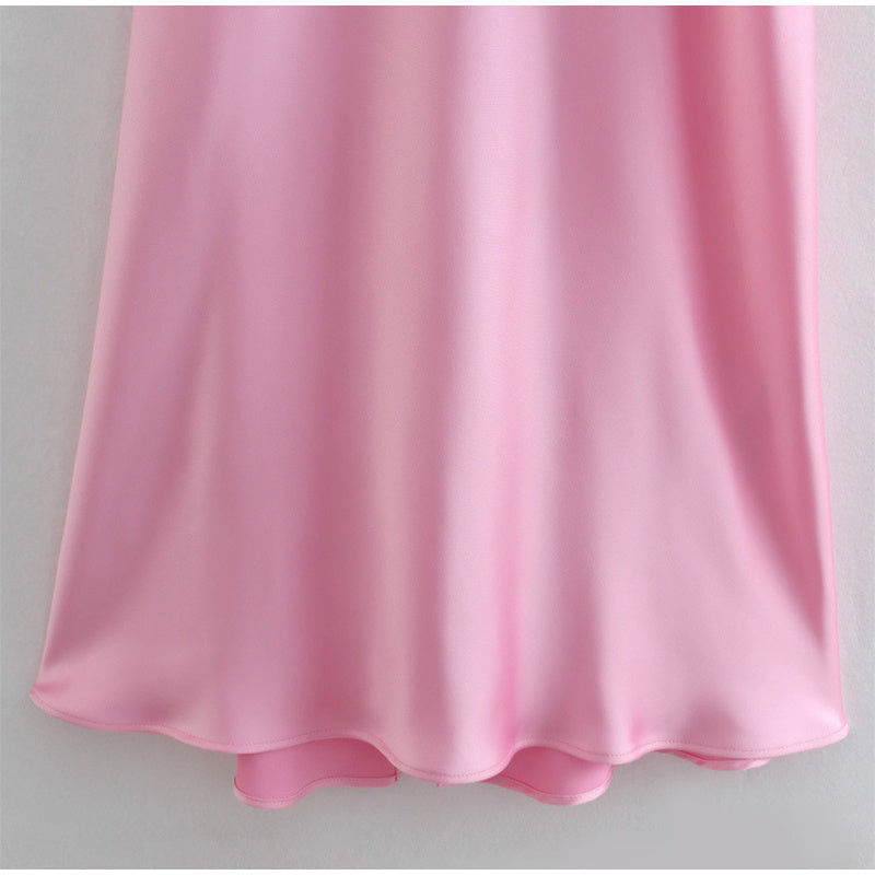 Femmes Camis Satin longues robes élégantes sans manches Slip robes de fête de vacances Sexy décontracté dos nu robes d'été