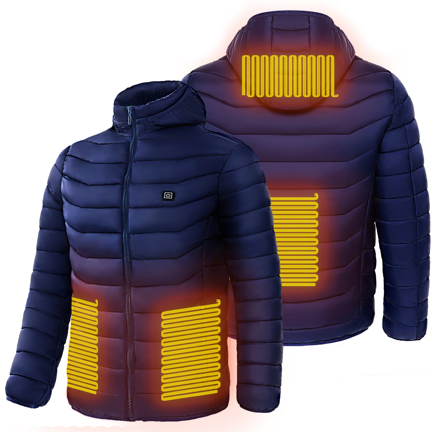 Veste bouffante chauffante pour hommes, manteau chauffant électrique, capuche isolée, coupe-vent, 9 Zones de chaleur