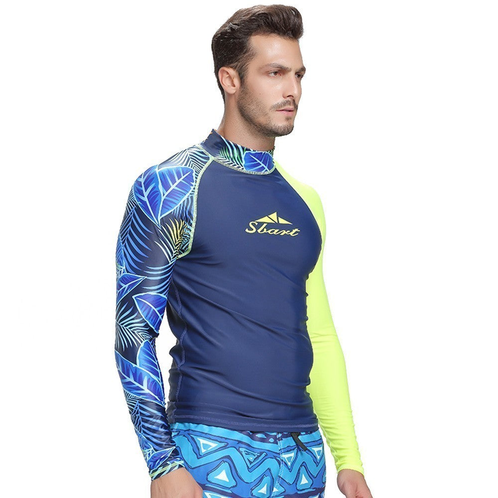 Maillot de bain à manches longues avec protection solaire pour hommes