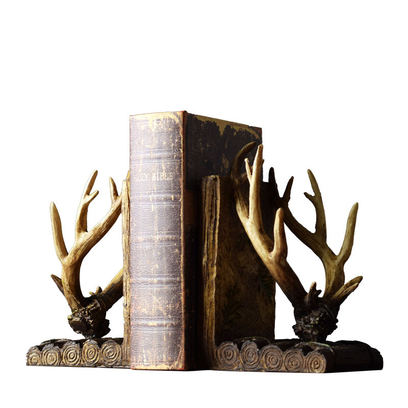 Serre-livres en bois d'ornement de décoration de bureau