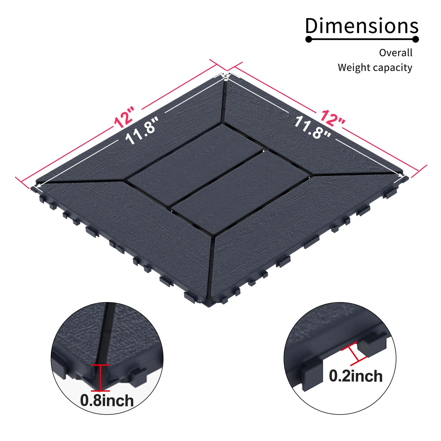 Waterproof, Wear-resistant, DIY Assembly, Garden, Courtyard, Balcony,plastic Flooring
