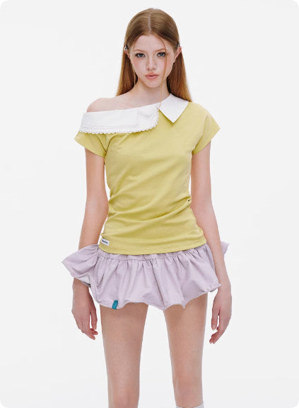 Women's Retro Pleated Ballet Skirt - Low Waist Cotton Blend