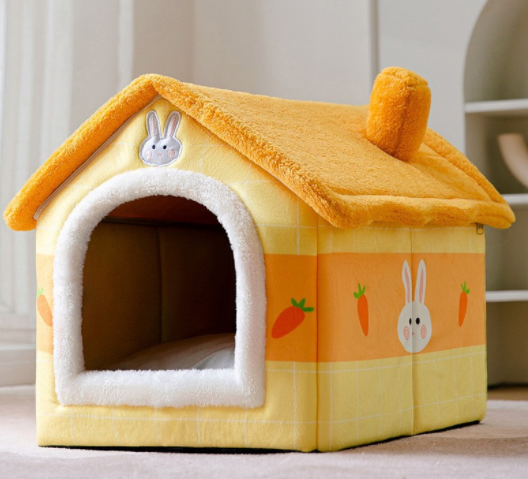 Hopfällbart hundhus Husdjur Kattsäng Vinter Hundvilla Sleep Kennel Avtagbart bo Varmsluten grottsoffa Husdjurstillbehör