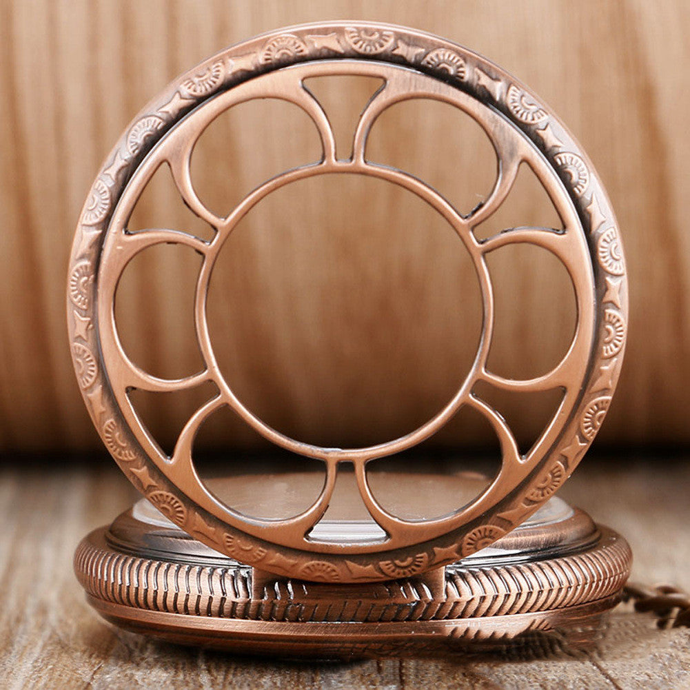 Skeleton Sun Flower Automatic Mechanical Pocket Watch - Elegant Intricate Sophisticated Timeless Durable Exquisite