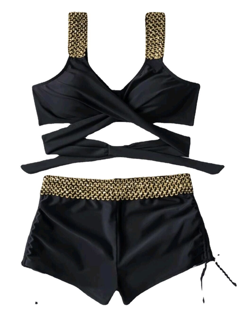 Professional Solid Color High Waist Bikini - Nylon Construction (S-2XL, Sleeveless, Picture Color)