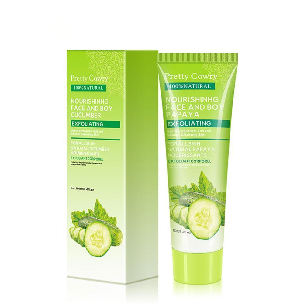 Gel-crème exfoliant pour le visage, concombre, noix de coco, papaye, 100 ml, nettoyant pour le corps