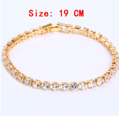 Cubic Zirconia Tennisarmband Iced Out Chain Kristallarmband Dam Herr Guld Armband Smycken