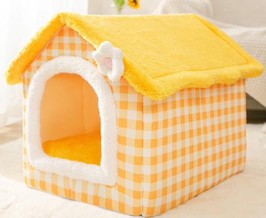 Hopfällbart hundhus Husdjur Kattsäng Vinter Hundvilla Sleep Kennel Avtagbart bo Varmsluten grottsoffa Husdjurstillbehör