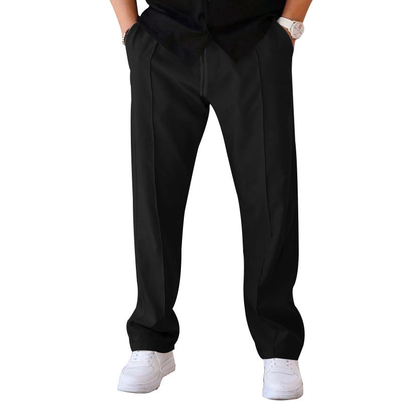 Herrbyxor Sport Casual Lösa Raka Byxor Med Dragsko Design Kläder