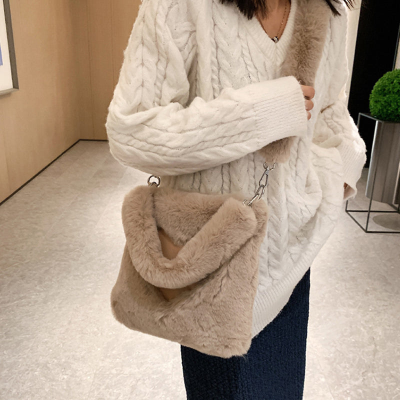 Love Handbags Sacs à bandoulière en peluche d'hiver pour femmes
