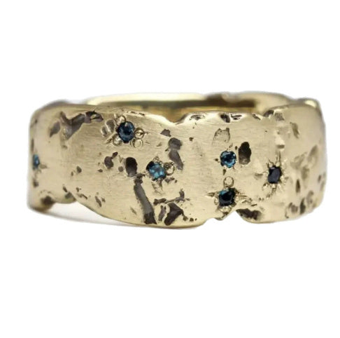 C it all Tin Foil Texture Zircon Ring Brass – US 6-10