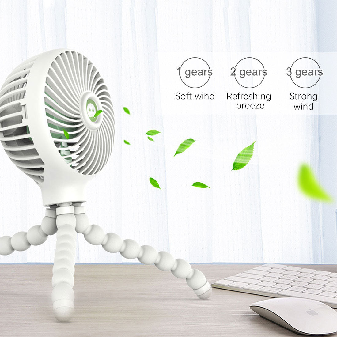 Octopus Deformable Foldable Fan USB Rechargeable Mini Handheld Portable Fan