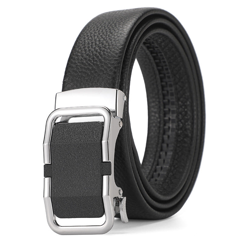 Men's Genuine Leather Automatic Pure Leather Belt - Authentic Confidence