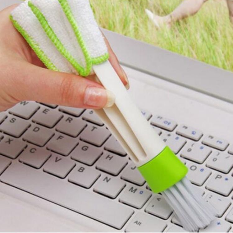Double Head with Cloth Blind Cleaning Brush Household Dust Brush Dashboard Keyboard Brush Pen