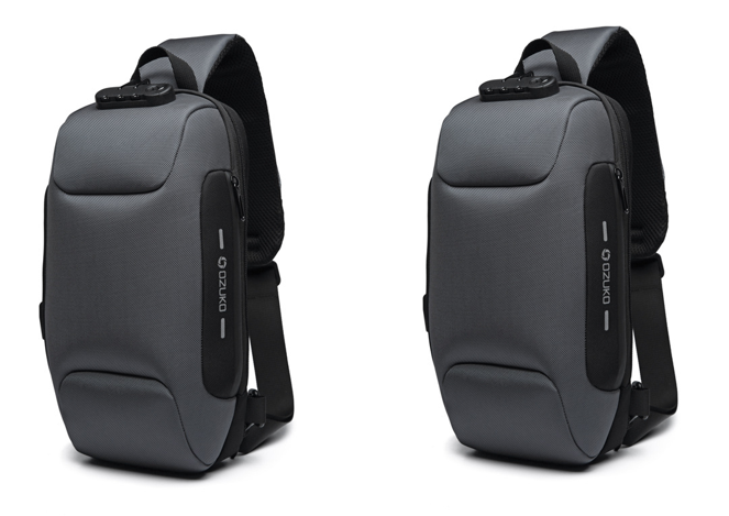 Sac à bandoulière multifonctionnel antivol sac de poitrine étanche USB