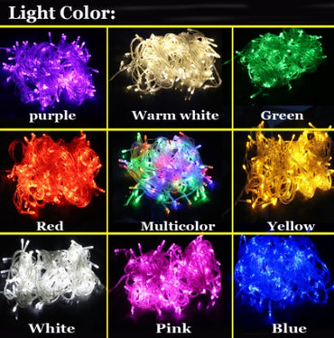 Guirlande lumineuse LED multicolore, perles, imperméable, pour l'extérieur, fête de vacances, décor d'arbre de noël