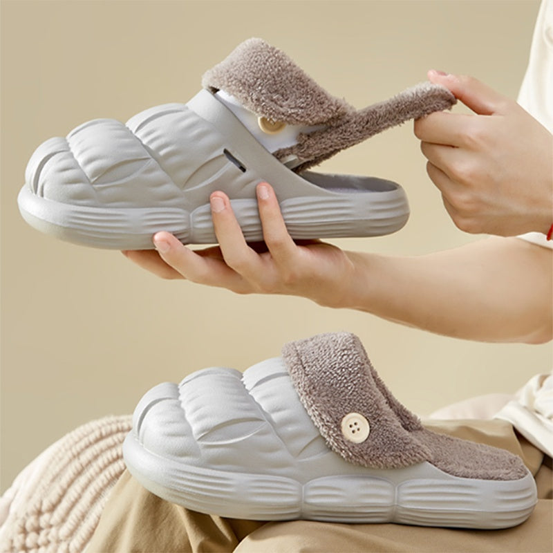 Removable Fluffy Slippers - Warm Fuzzy Shoes - Indoor Collection