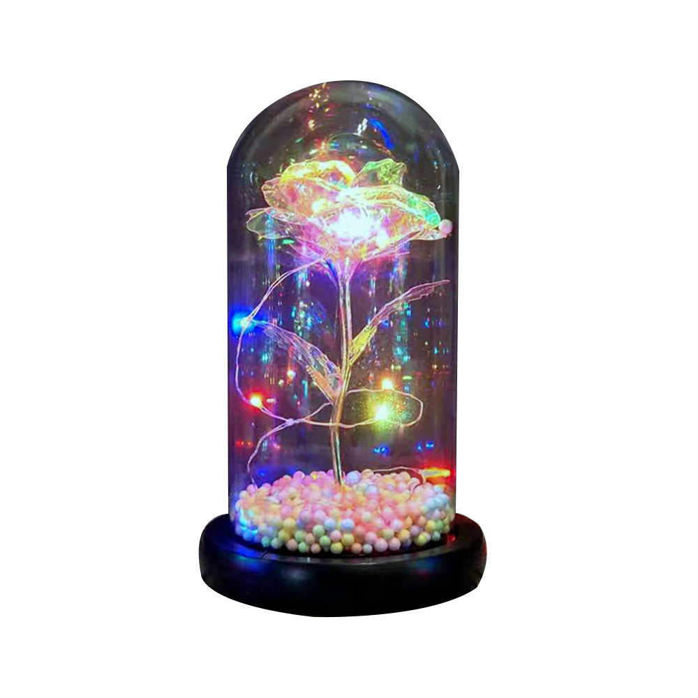 Rose éternelle de beauté en flacon, décoration de mariage, fleurs artificielles, couverture en verre pour cadeau de saint-valentin, décoration de maison