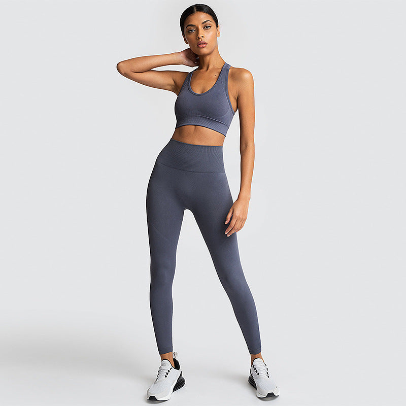 Sömlös gym Set Nylon kvinna Sportskläder