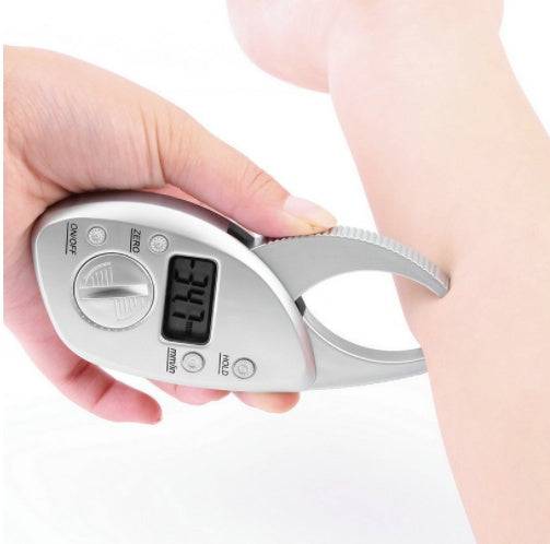 Digital kropp Fat Caliper Skinfold Caliper LCD Display Analysator Tejp mätning Pack Bantning skalar viktminskning Klippskyddshandtal