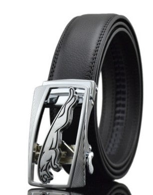Men's Automatic Buckle Leather Belts - Effortless Sophistication