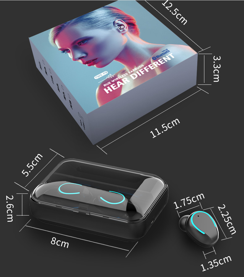 Multifunktions Bluetooth-headset Binaural Movement Power Bank Telefonsupport