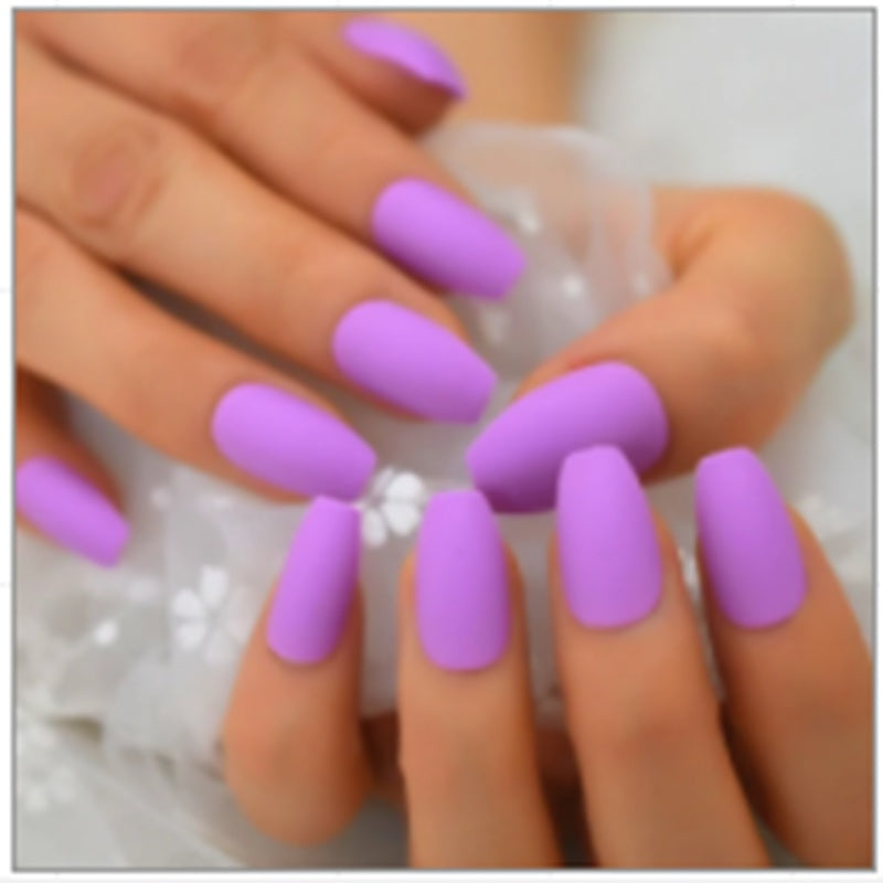 Nude Extra Long Press-On Nails - 24pcs UV Gel Cover | Glossy Plastic Tip 30 Seconds