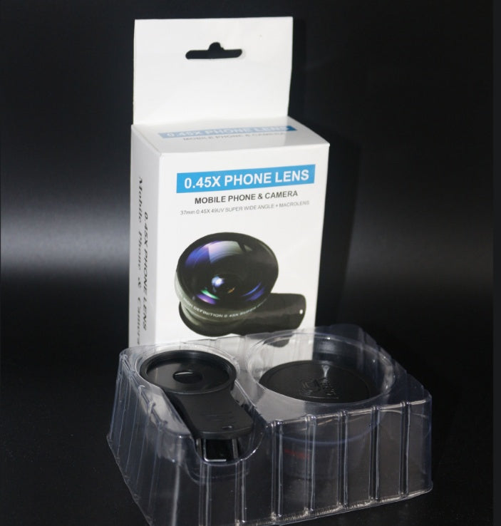 Telefonlinssats 0,45x Supervidvinkel & 12,5x Super Macro Lens HD Camera Lentes