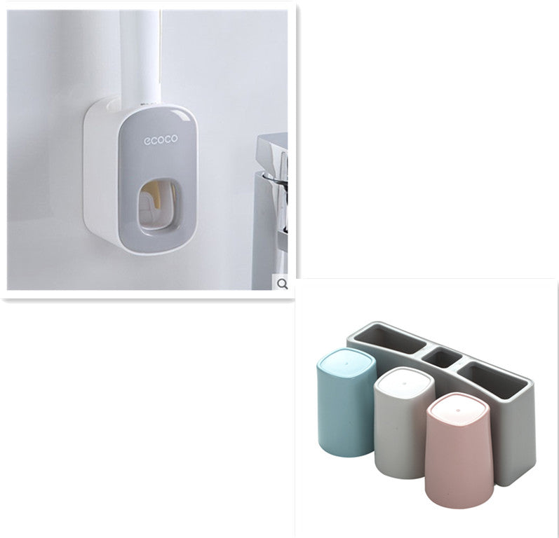 Porte-dentifrice automatique mural, ensemble d'accessoires de salle de bains, distributeur
