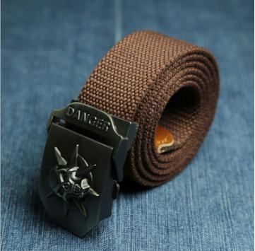 Men's Canvas Skull Metal Belt - Rebellious Edge