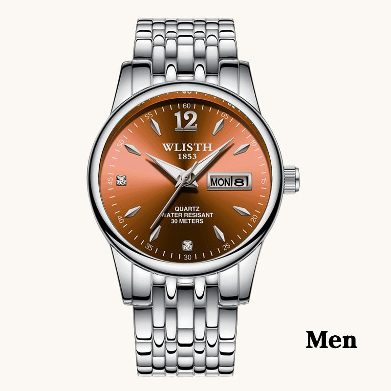 Femmes robe montre or Rose en acier inoxydable WLISTH marque mode dames montre-bracelet semaine Date Quartz horloge femme montres de luxe