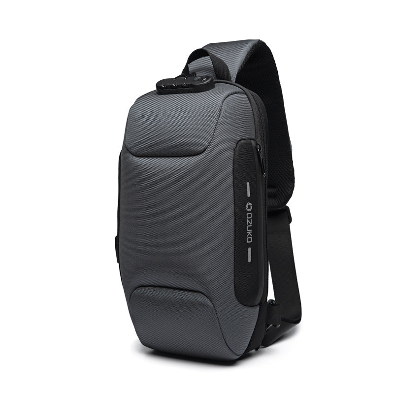 Sac à bandoulière multifonctionnel antivol sac de poitrine étanche USB