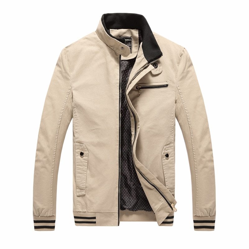 Spring Autumn Men Casual Jacket Coat Men's Fashion Washed 100% Pure Cotton Brand Clothing Jackets Man Coats