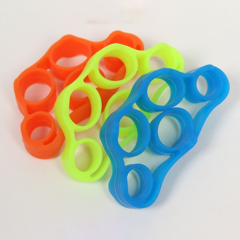 Professional Silicone Finger Trainer - Hand Gripper Resistance Bands (3 Colors, Ergonomic Design)