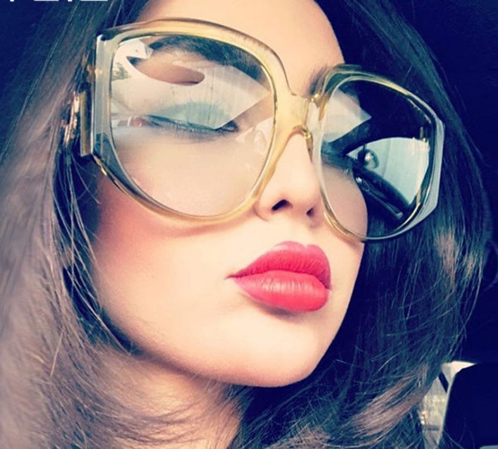 Nouveauté surdimensionné femmes lunettes de soleil rondes mode dames montures Olive lunettes
