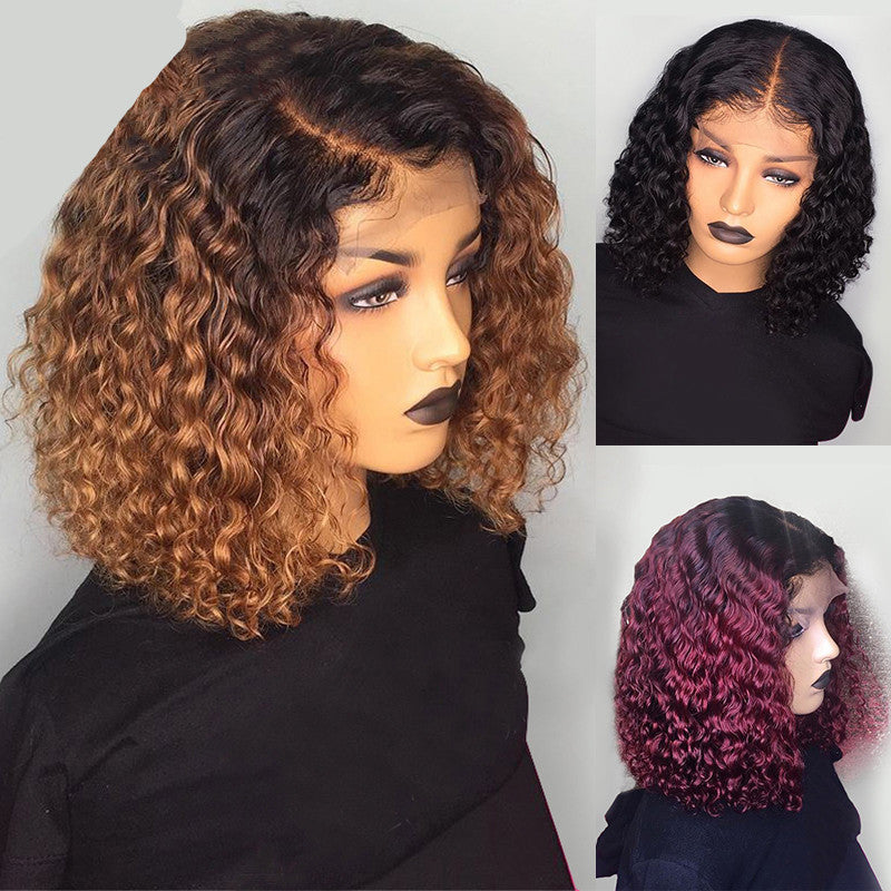 Perruques bob ondulées cheveux humains