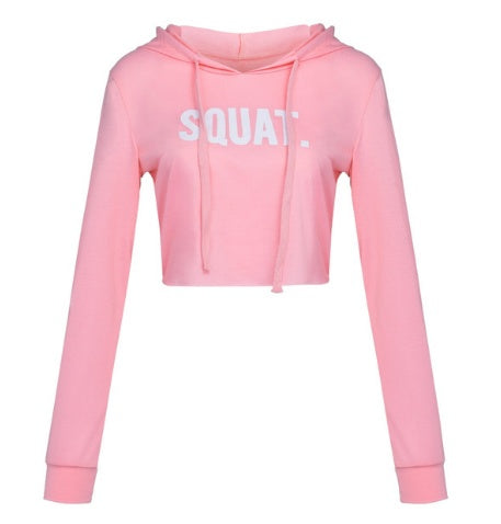Women's Fashion Active Hoodies - Long Sleeve Crop Top