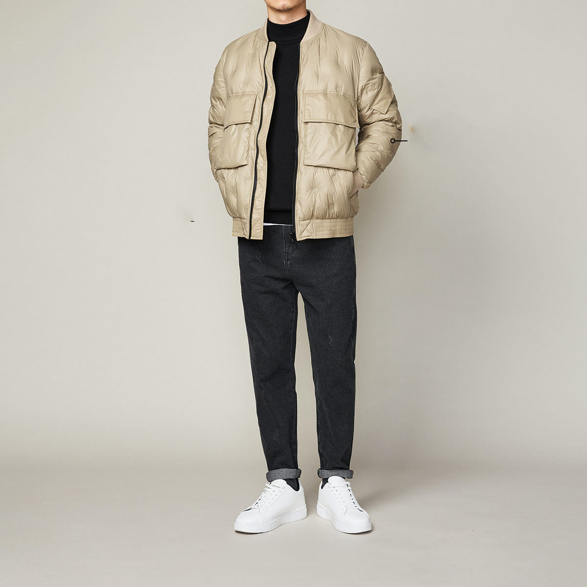 Nouveau Hiver Baseball col léger doudoune hommes gris canard vers le bas veste chaude
