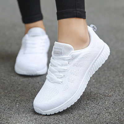 Damskor Casual Mode Andningsbara Promenadskor Platta Skor Vita Sneakers Dam Tenis Feminina Damskor