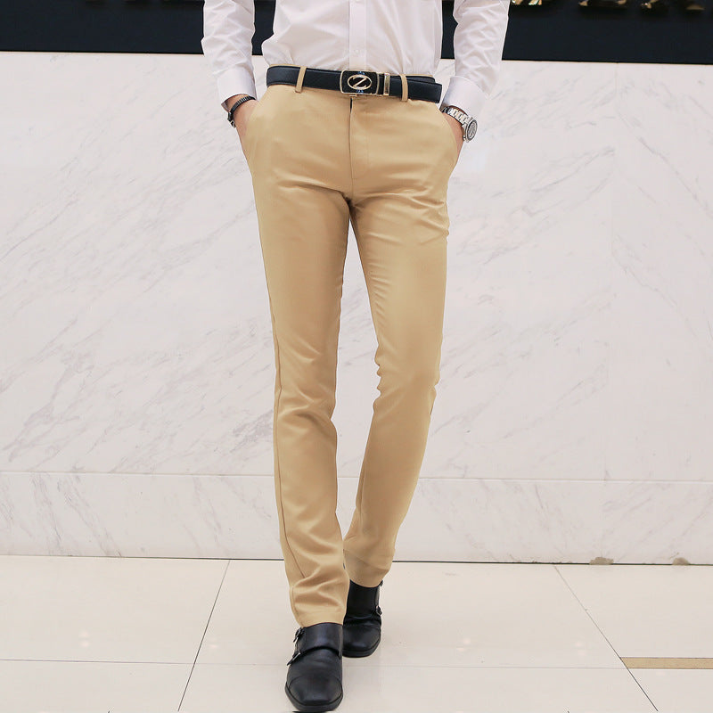 Casual business byxor herr koreanska slim fit casual byxor